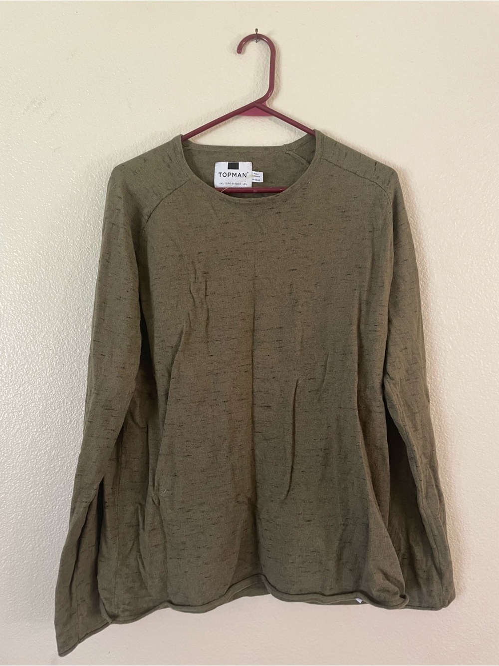 Topman Olive Crewneck Long Sleeve